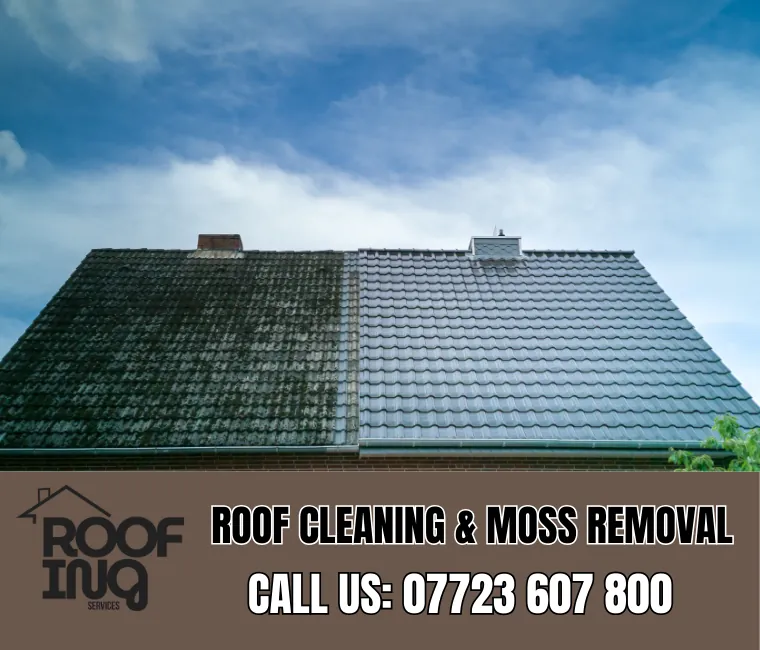 Roof cleaning and moss removal in Marazion